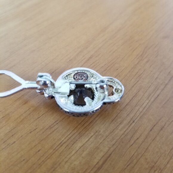 Antiqued Silver and Brown Clip Post Earrings Rhinestones Premier Designs Granny - Picture 7 of 9